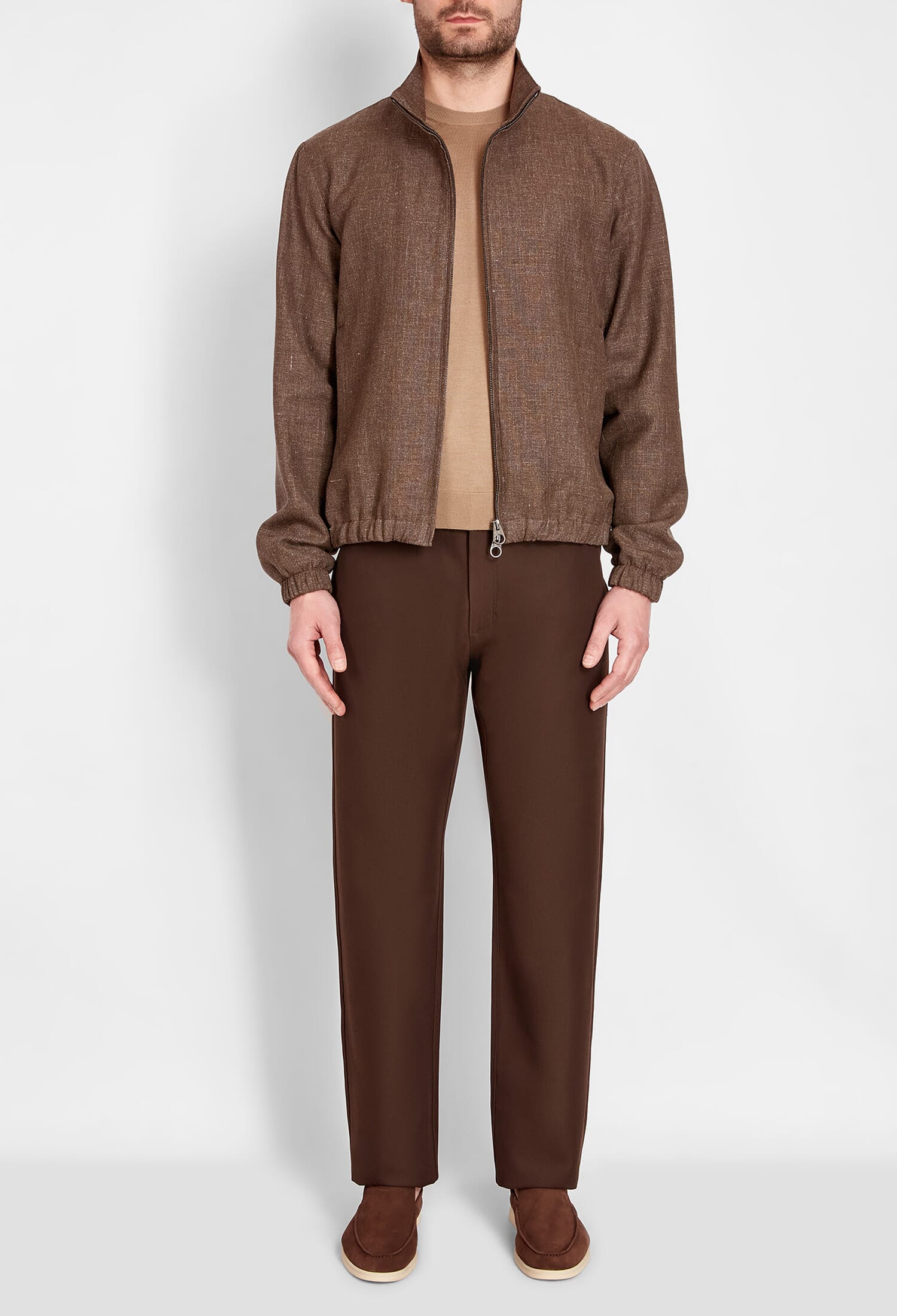 Лляний бомбер Loro Piana FAP2168 125/9B3 купити за ціною 0 ГРН