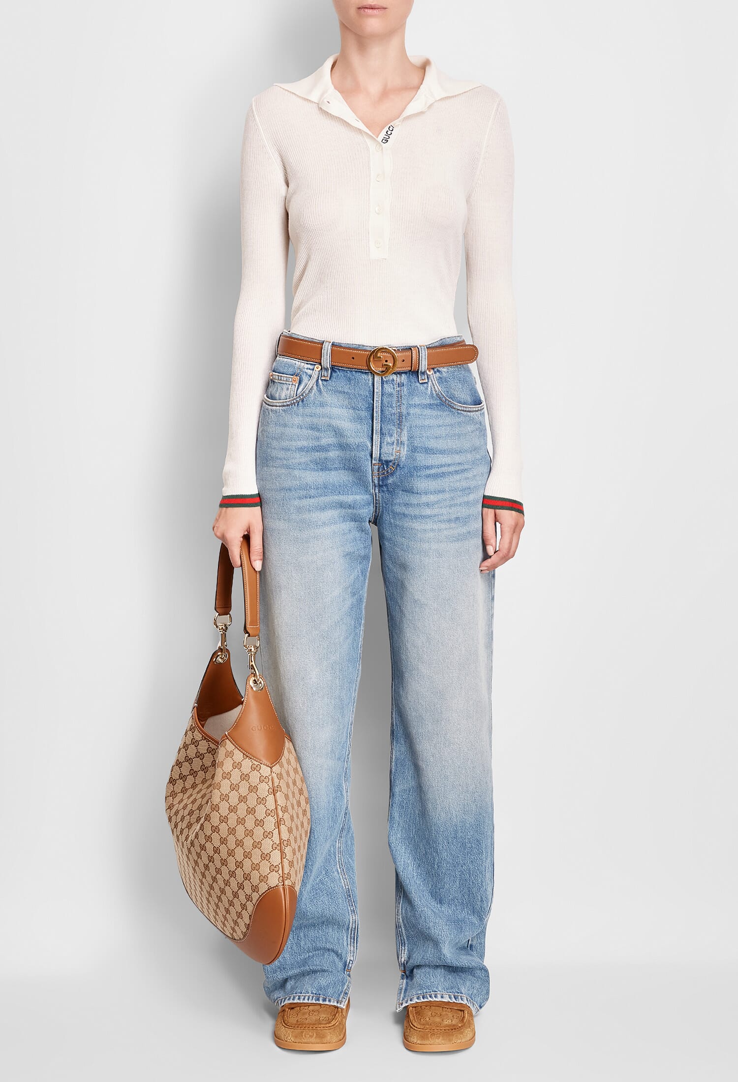 Кашемірове поло Gucci 810315 125/9IE купити за ціною 45 200 ГРН