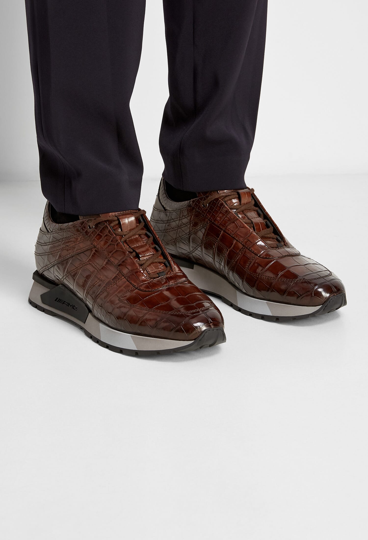 Кросівки зі шкіри крокодила Santoni 21432 221/0G3 купити за ціною